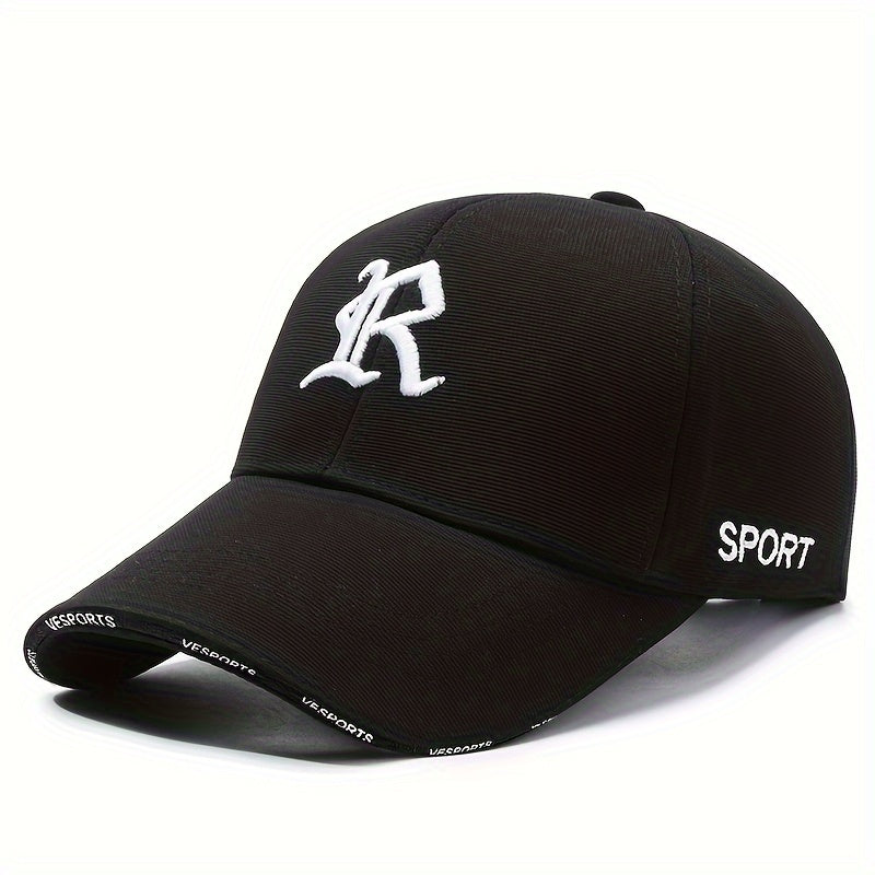 1pc 3D Embroidered Letter Baseball Cap, Soft Polyester Sports Hat, Hand Washable, Adjustable, Breathable, UV Protection, Unisex for Cycling, Golf, Outdoor Activities - Ideal for Holidays