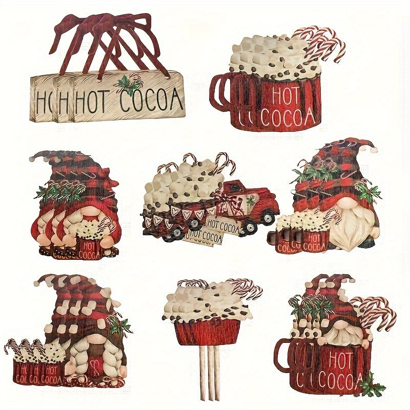 Wooden Santa Claus Hanging Decorations - Perfect For Christmas Hot Cocoa & Outdoor Festival Parties!