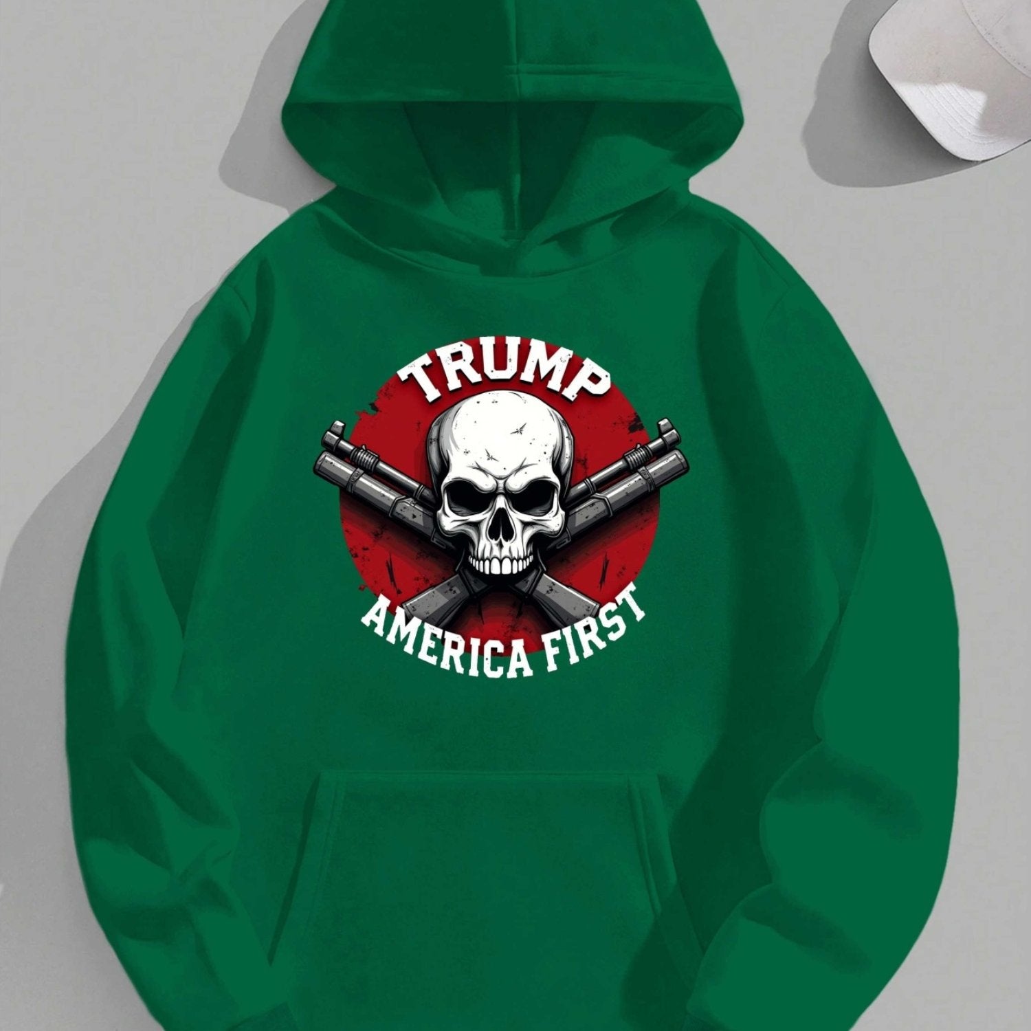 Trump America First Skull Rifles Men'S hoodies