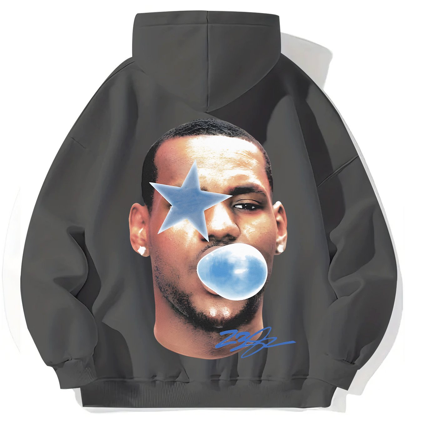 Men's Y2K Basketball Star Graphic Fleece Hoodie - Black, Trendy Hip-Hop Streetwear with Kangaroo Pocket, Perfect for Fall/Winter Casual Wear and Gifts