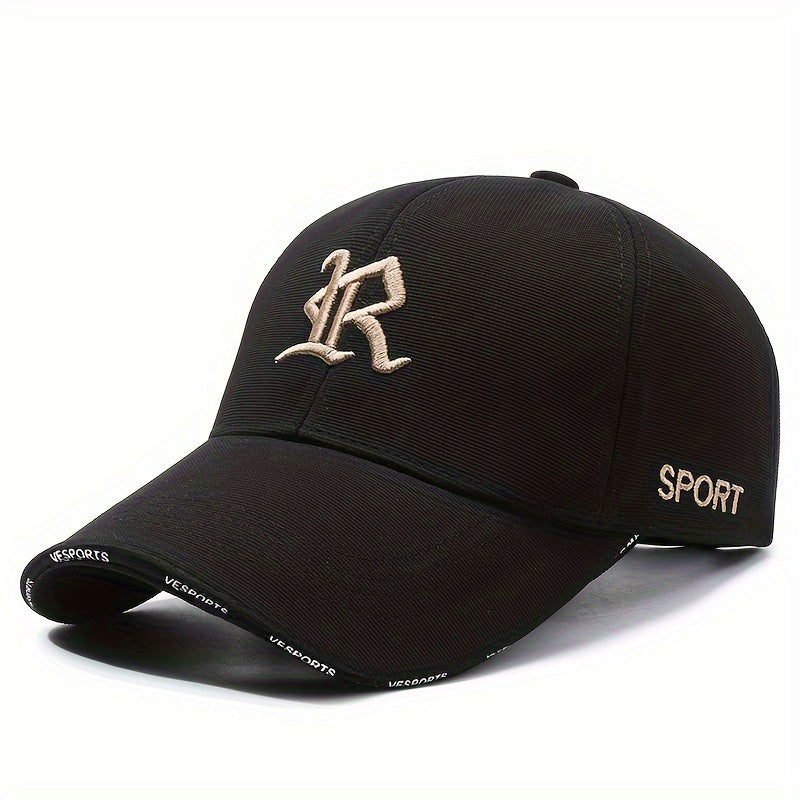 1pc 3D Embroidered Letter Baseball Cap, Soft Polyester Sports Hat, Hand Washable, Adjustable, Breathable, UV Protection, Unisex for Cycling, Golf, Outdoor Activities - Ideal for Holidays