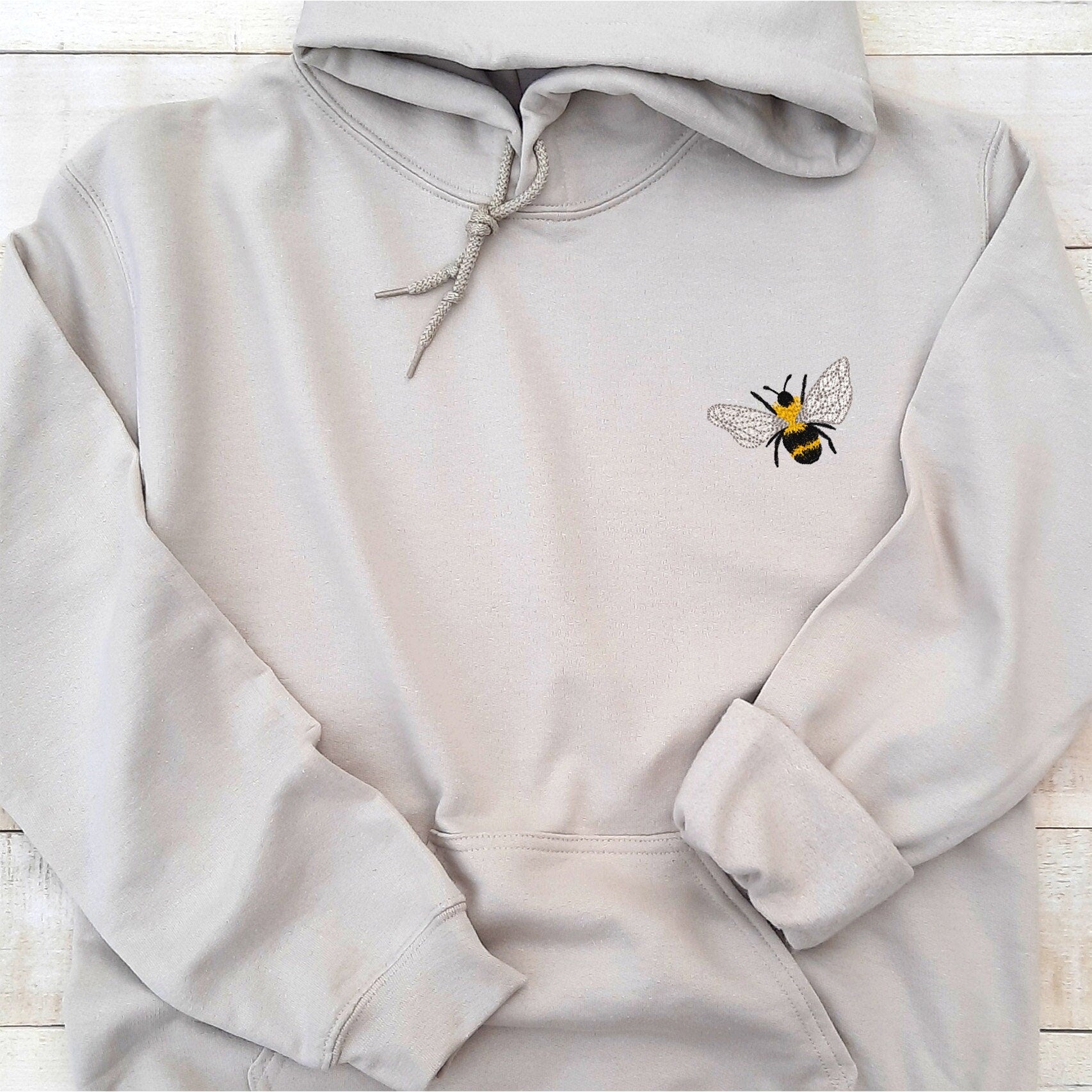 Bee Embroidered Hoodie, Cute Bee Hoodie, Bee Lover Hoodie, Themed Gifts Bee, Gift for Bee Lover, Custom Embroidered Hooded Sweatshirt Unisex