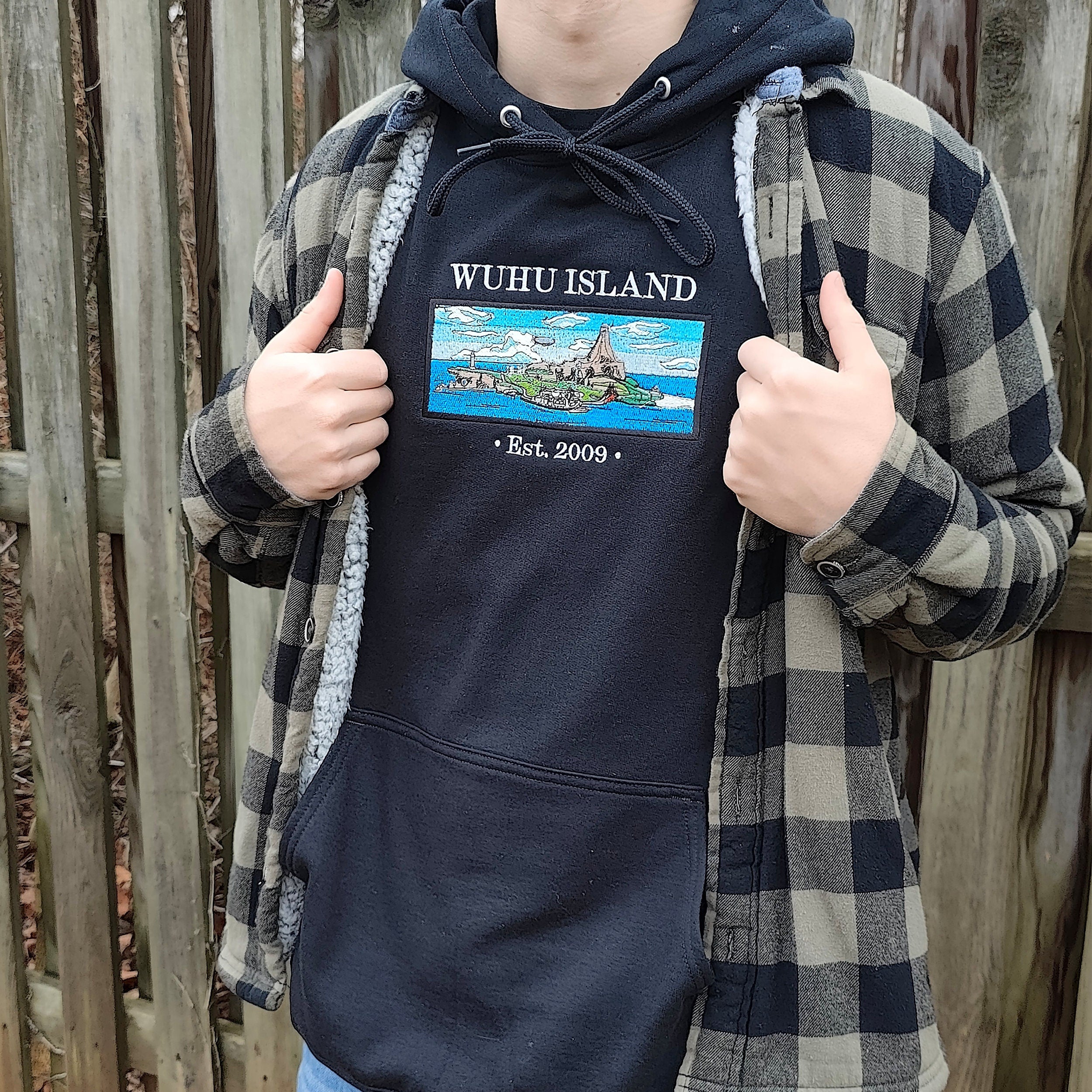 Wuhu Island Nintendo Wii Sports Resort Scene Embroidered Hoodie Sweatshirt Unisex Long Sleeve Personalized Multiple Colors