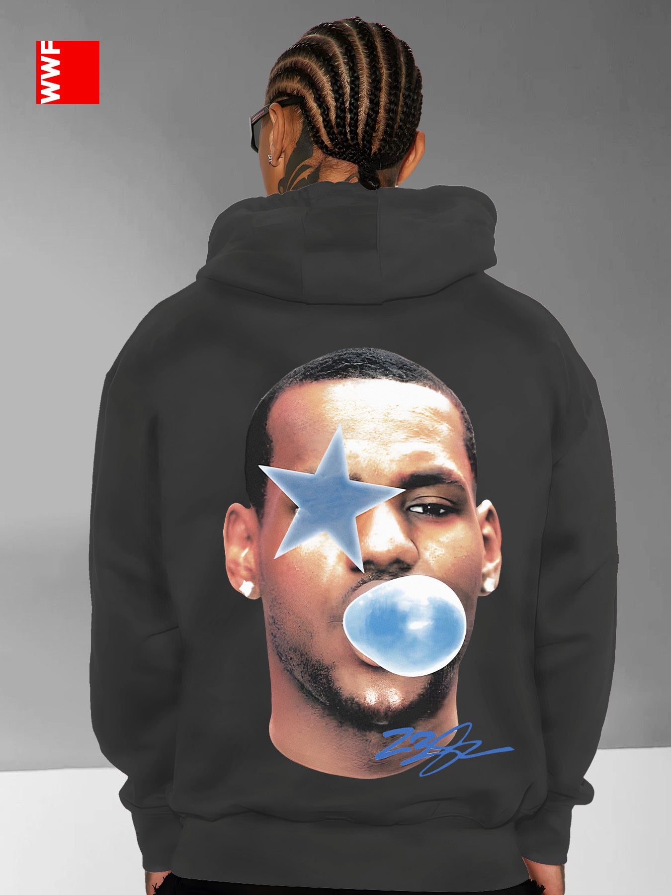 Men's Y2K Basketball Star Graphic Fleece Hoodie - Black, Trendy Hip-Hop Streetwear with Kangaroo Pocket, Perfect for Fall/Winter Casual Wear and Gifts