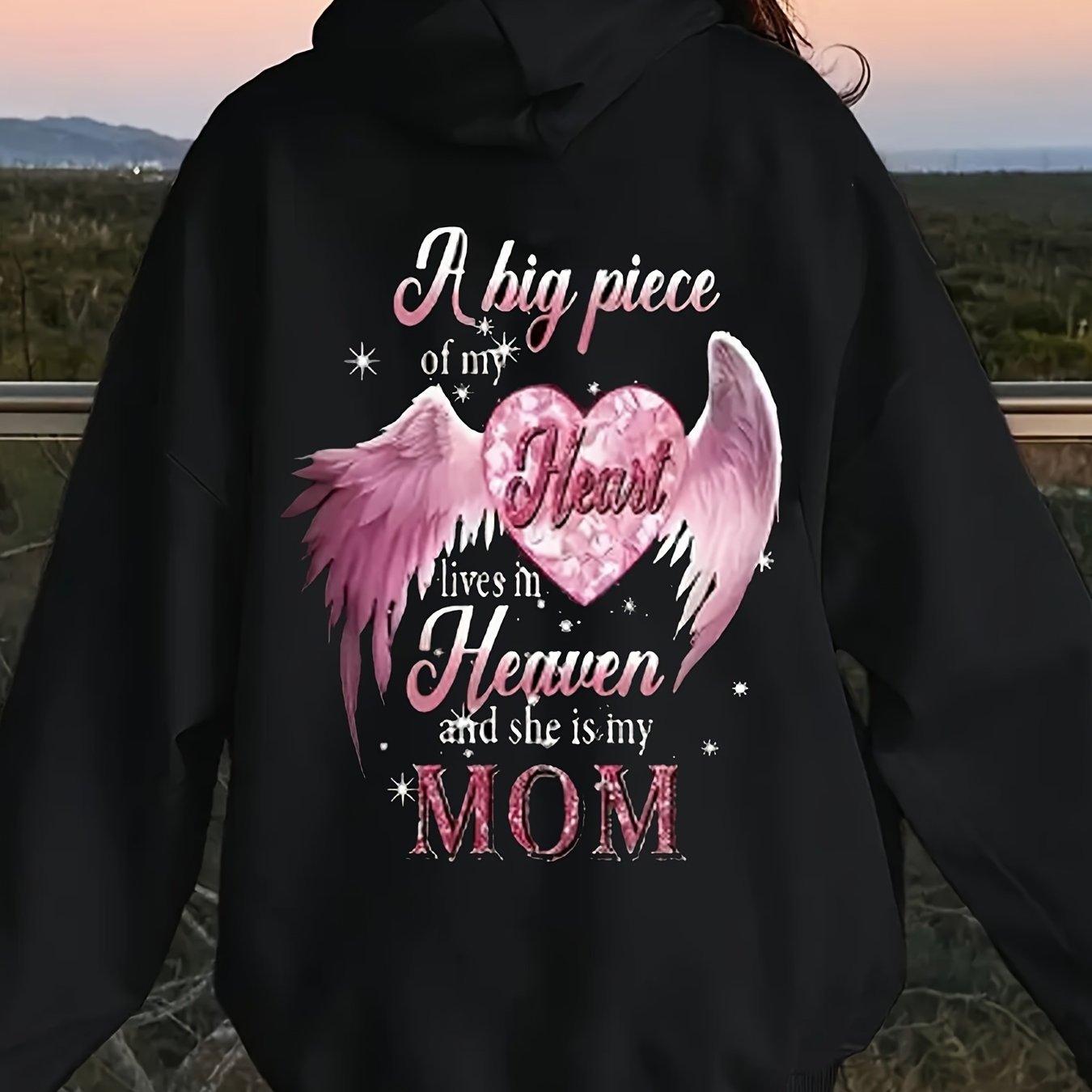 Comfortable Hoodie, Heart and Wing Print- Pink, Soft Cotton, Long Sleeve with PockSoft Cotton, machine washable, loose fitting, suitable for casual wear, casual wear, street style hoodie, comfortable casual wear, sweater hood