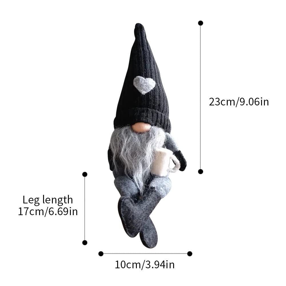 Coffee Gnomes Plush Doll Coffee Bar Decoration Swedish Tomte Elf Dwarf Collectible Figurines Dangle Leg Shelf Sitters Farmhouse Home Kitchen Decor Coffee Lover Gifts