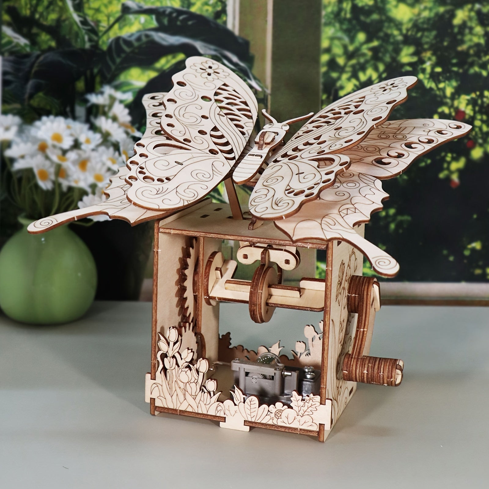 3D Handmade Wooden Butterfly Music Box You Are My Sunshine Assembly Model Kit - Holidays, Birthdays, Christmas Gifts