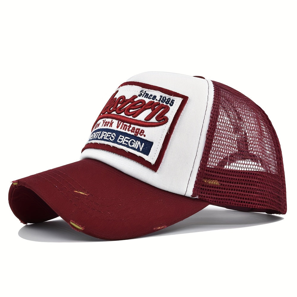 The 3D Embroidered Baseball Cap Features Western-Style Embroidery And a Mesh Design, Making It Cool And Breathable. It'S Perfect for Outdoor Activities in Spring And Summer, Lightweight for Sun Protection, Adjustable in Size,