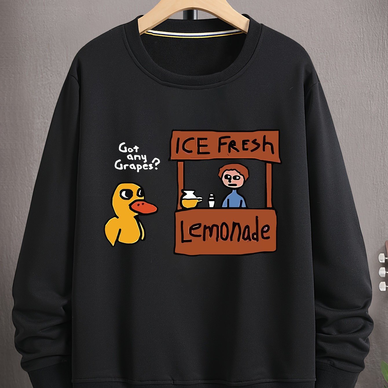 DUCK fun printed hoodie, new all-in-one fashion pullover long sleeve crew neck hoodie, autumn and winter men and women's casual pullover, suitable for autumn and winter season