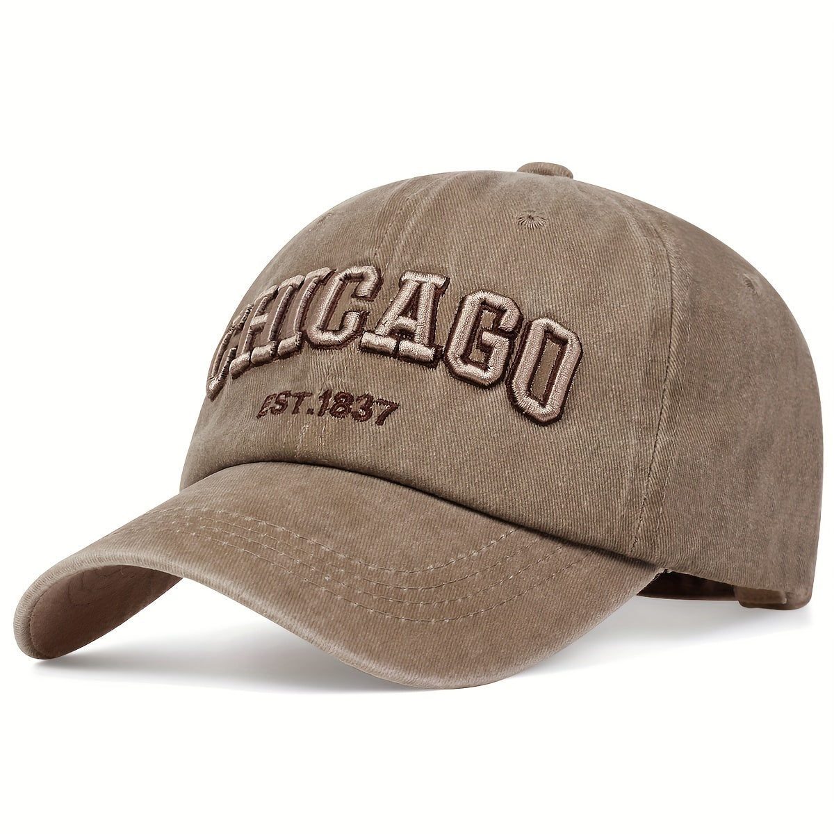Vintage Washed Distressed Lightweight Chicago Embroidery Baseball Cap - Unisex Sun Hat For Women & Men Dad Hats