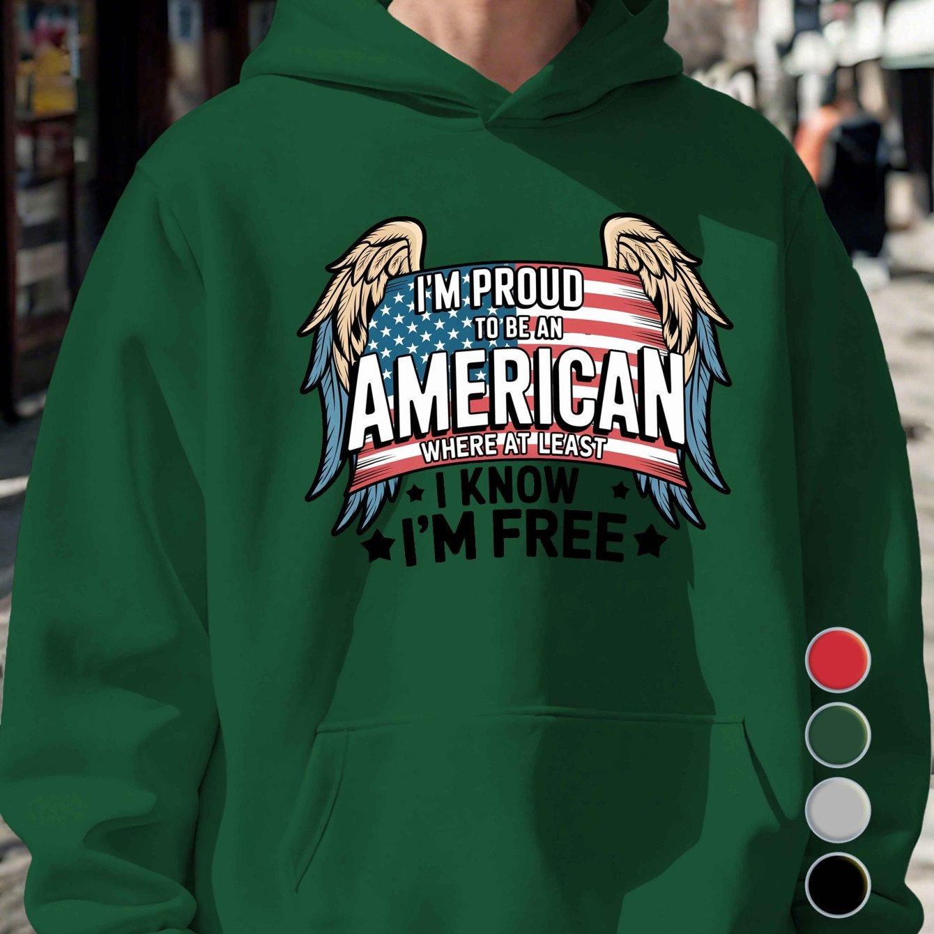 Flag Proud to Be an American Men'S Casual Hoodies