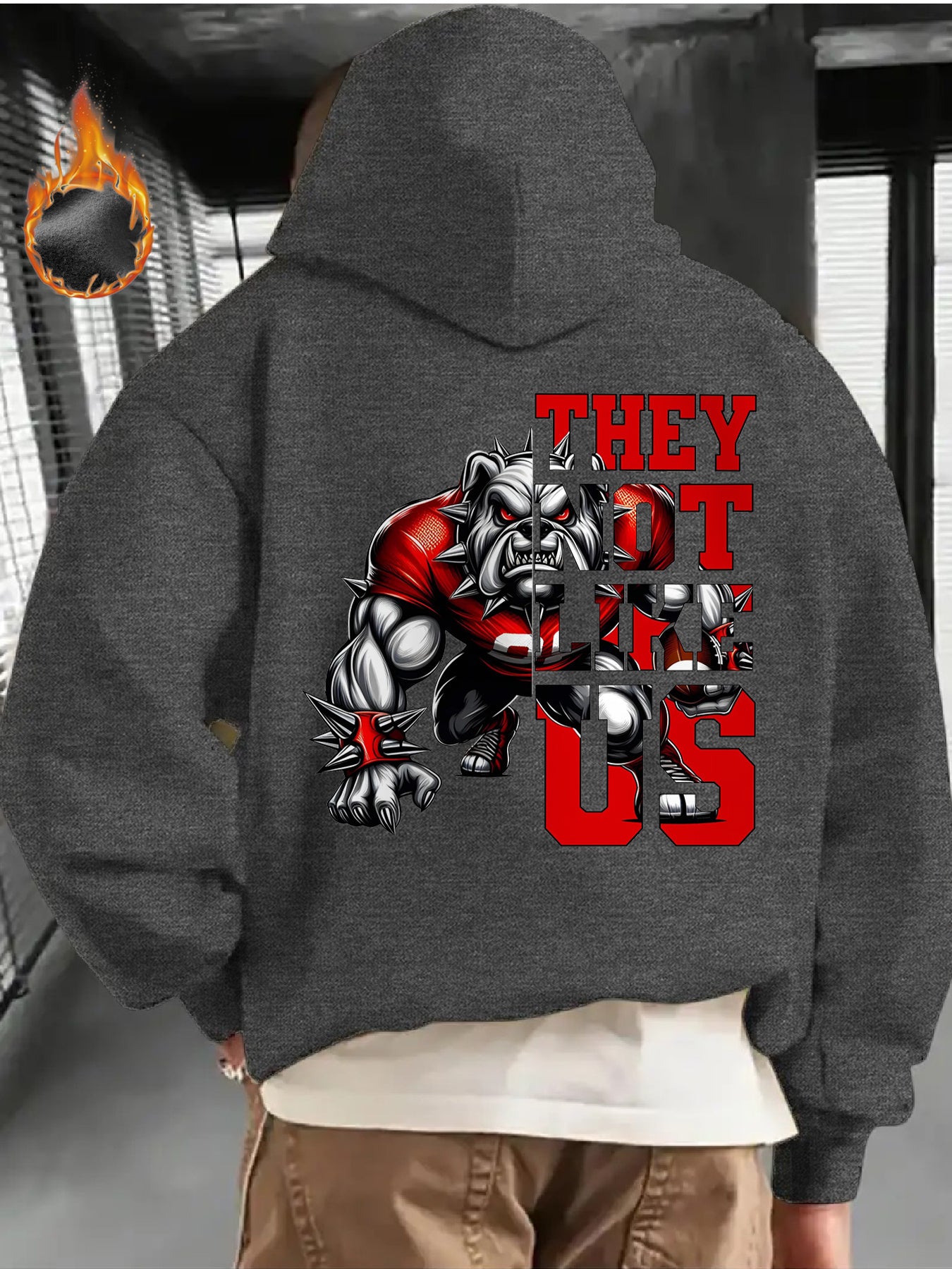 Gifts for men, Fearsome Bulldog Graphic Sport Motivational Hoodie, This casual hoodie is perfect for football enthusiasts, offering style and warmth for autumn and winter. Unisex fit with a practical pocket.