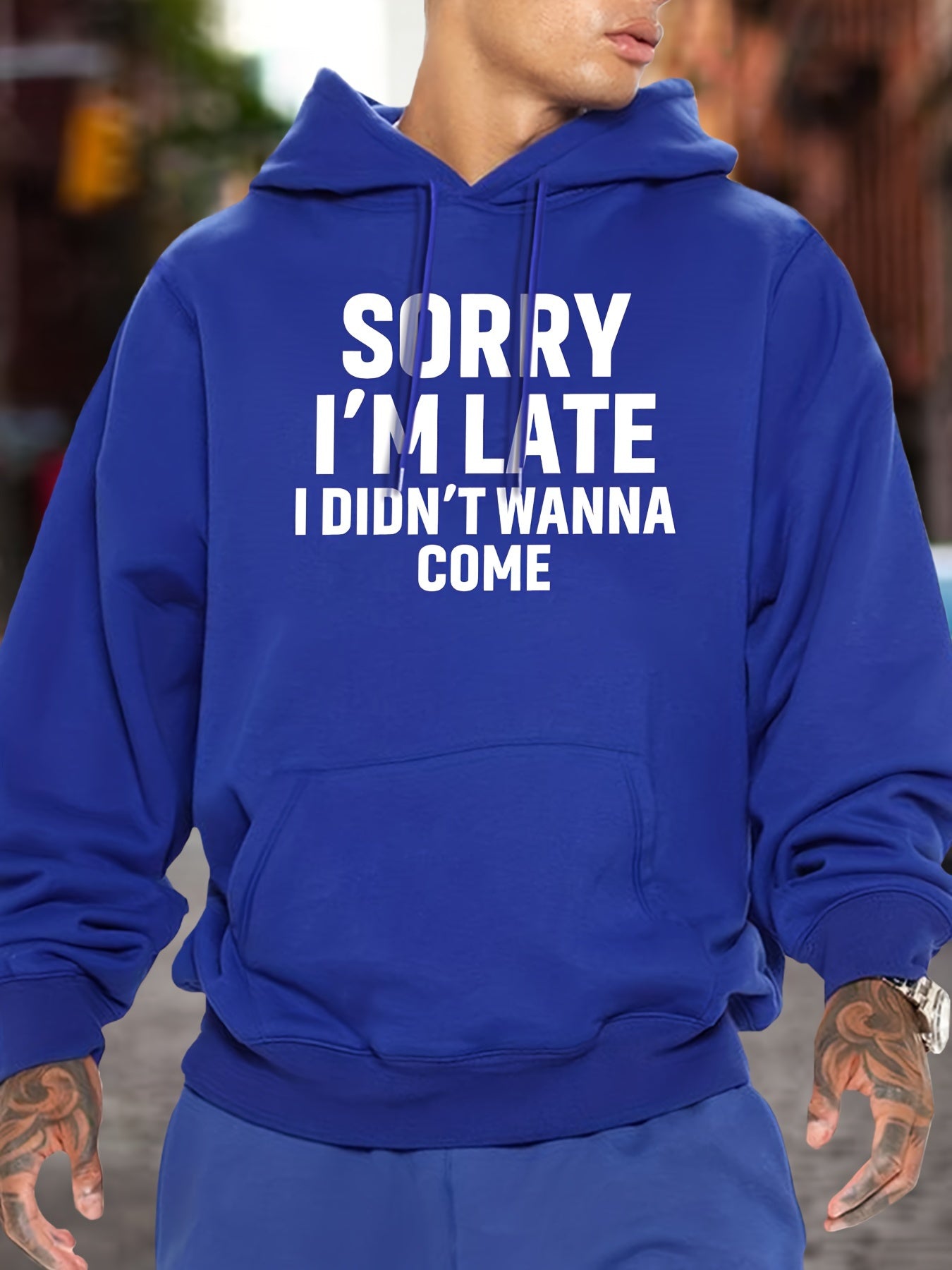 Kangaroo Pocket Hoodie - Funny Graphic Print Sweatshirt with Casual Long Sleeve Pullover Design, Perfect for Fall and Winter, Men's Clothing