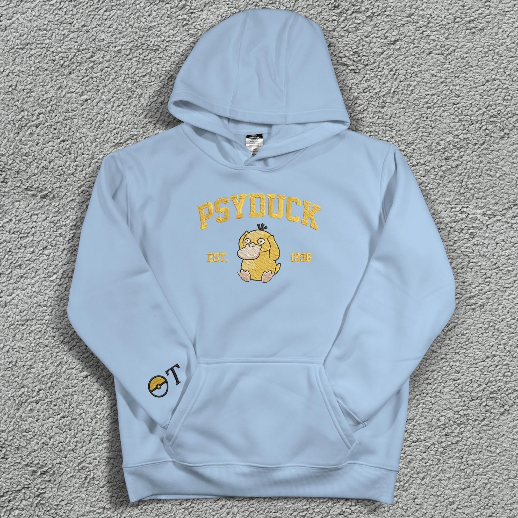 Personalized Psyduck Embroidered Sweatshirt Custom Psyduck Hoodie Crewneck Sweatshirt Custom Name Shirt Cute Psyduck Shirt Gifts