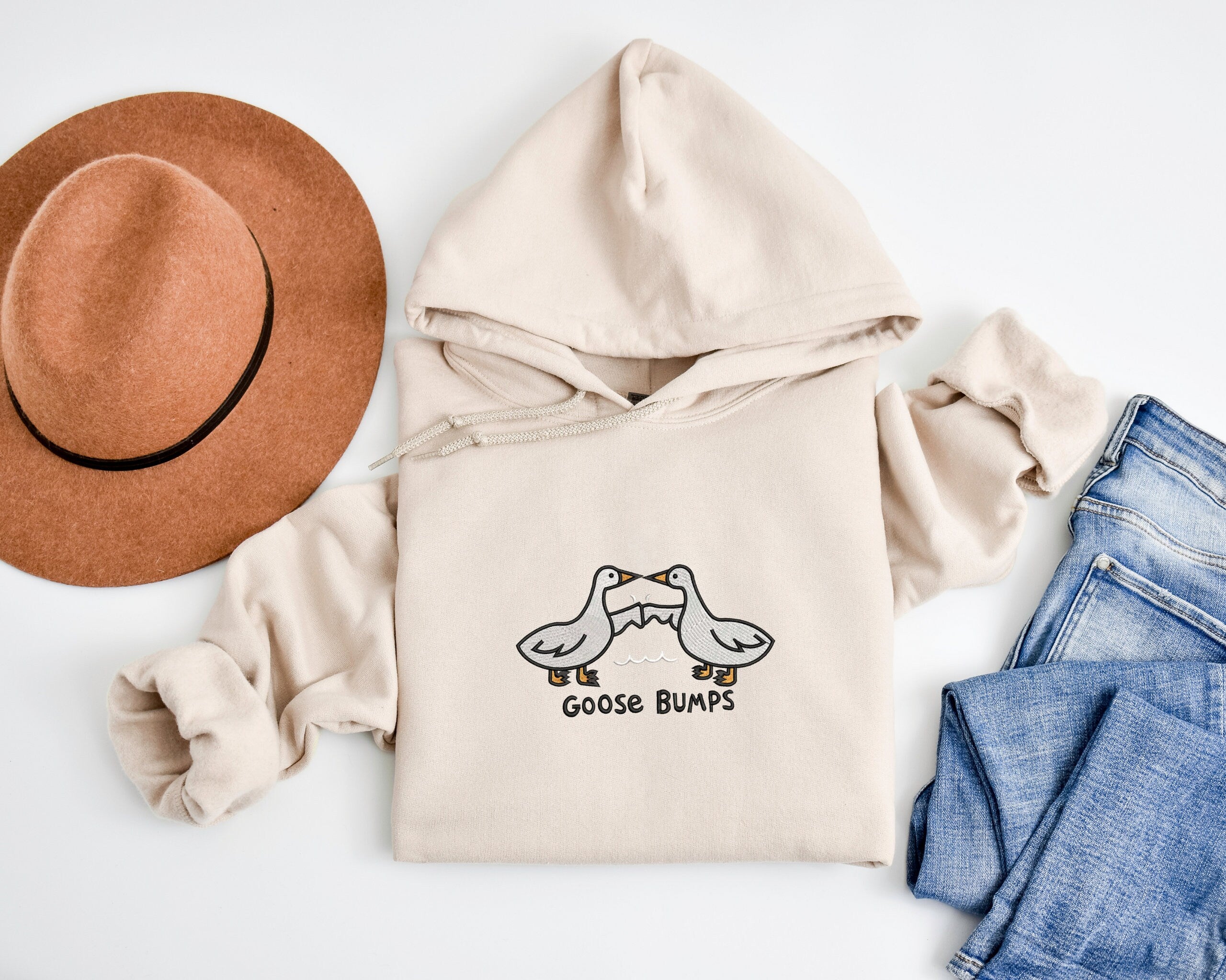 Embroidered Goose Bumps Hoodie, Goose Bumps Hoodies, Goose Bumps Shirt, Cozy Hoodies, Unisex Goose Hooded Sweatshirt, Mother's Day Gift