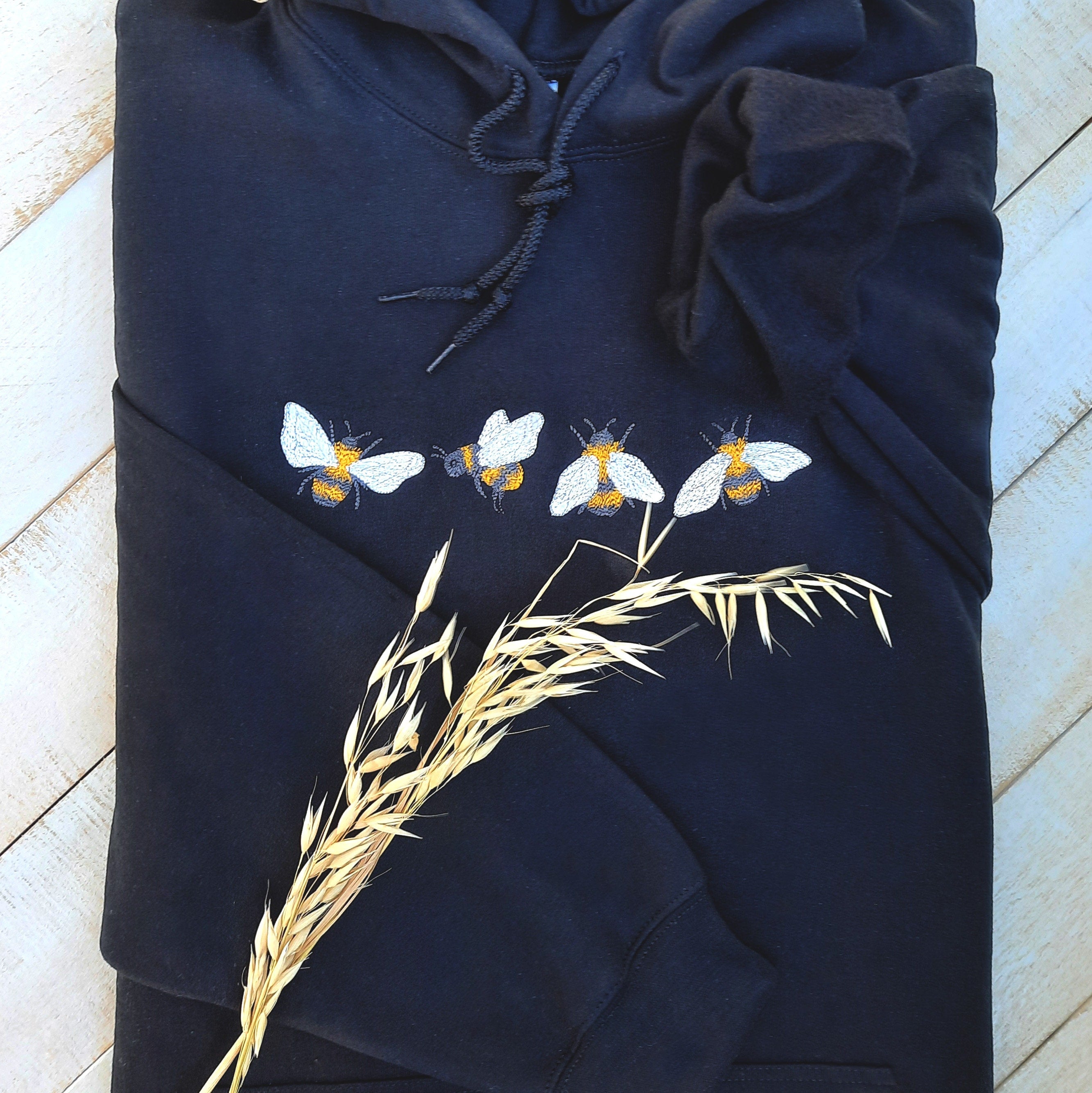 Bees Embroidered Hoodie, Cute Bees Hoodie, Bees Lover Hoodie, Themed Gifts Bee, Gift for Bees Lover, Embroidered Unisex Hooded Sweatshirt!