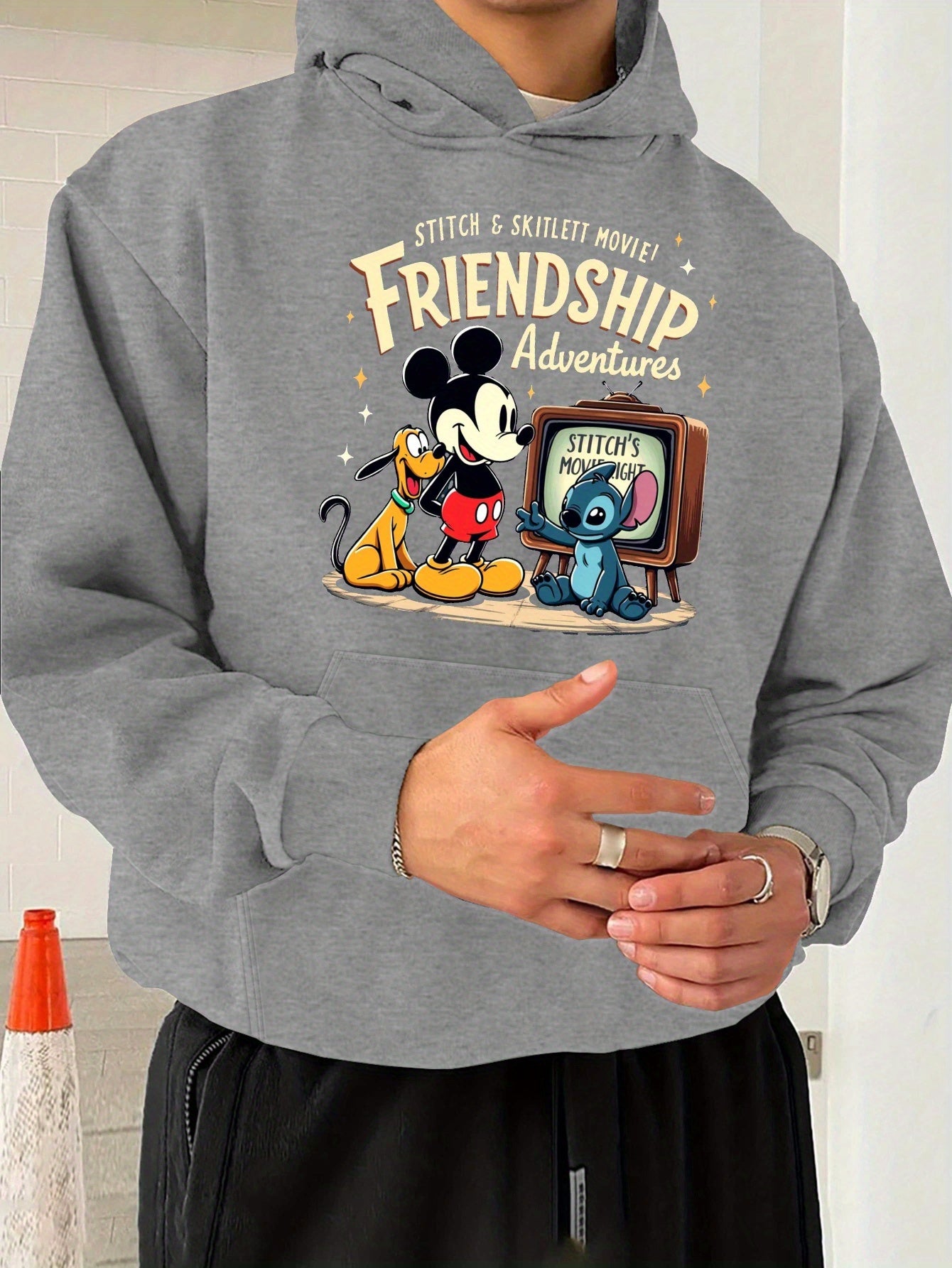 Disney stitch Men's casual hoodies