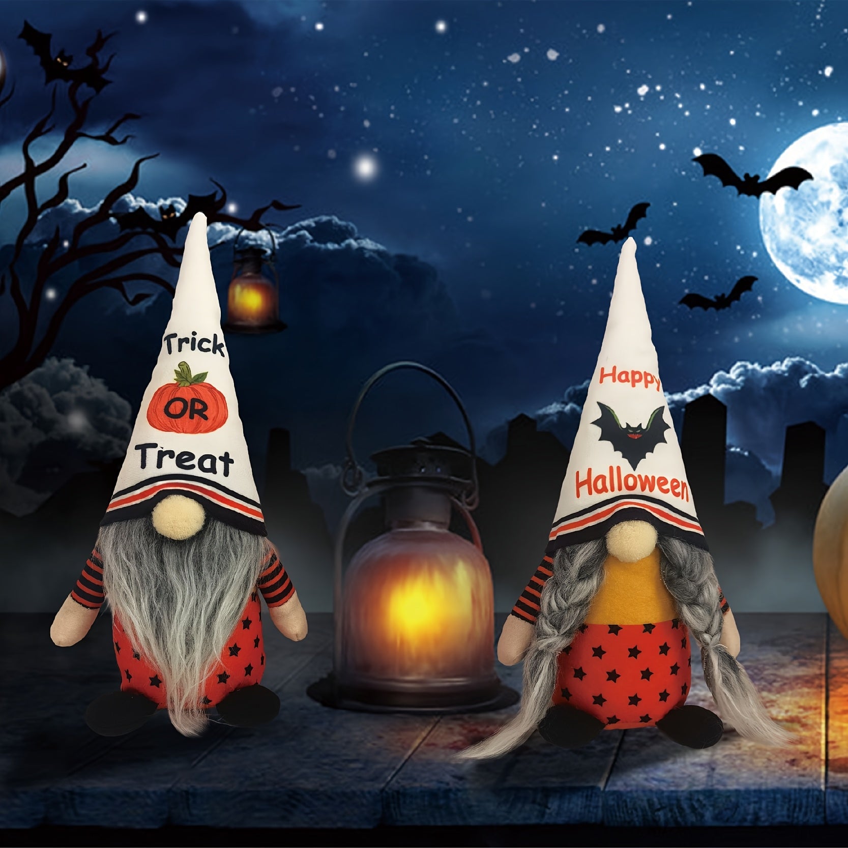 Halloween Faceless Doll Rudolf Short Leg Goblin Pumpkin Doll Bat Festival Party Decoration