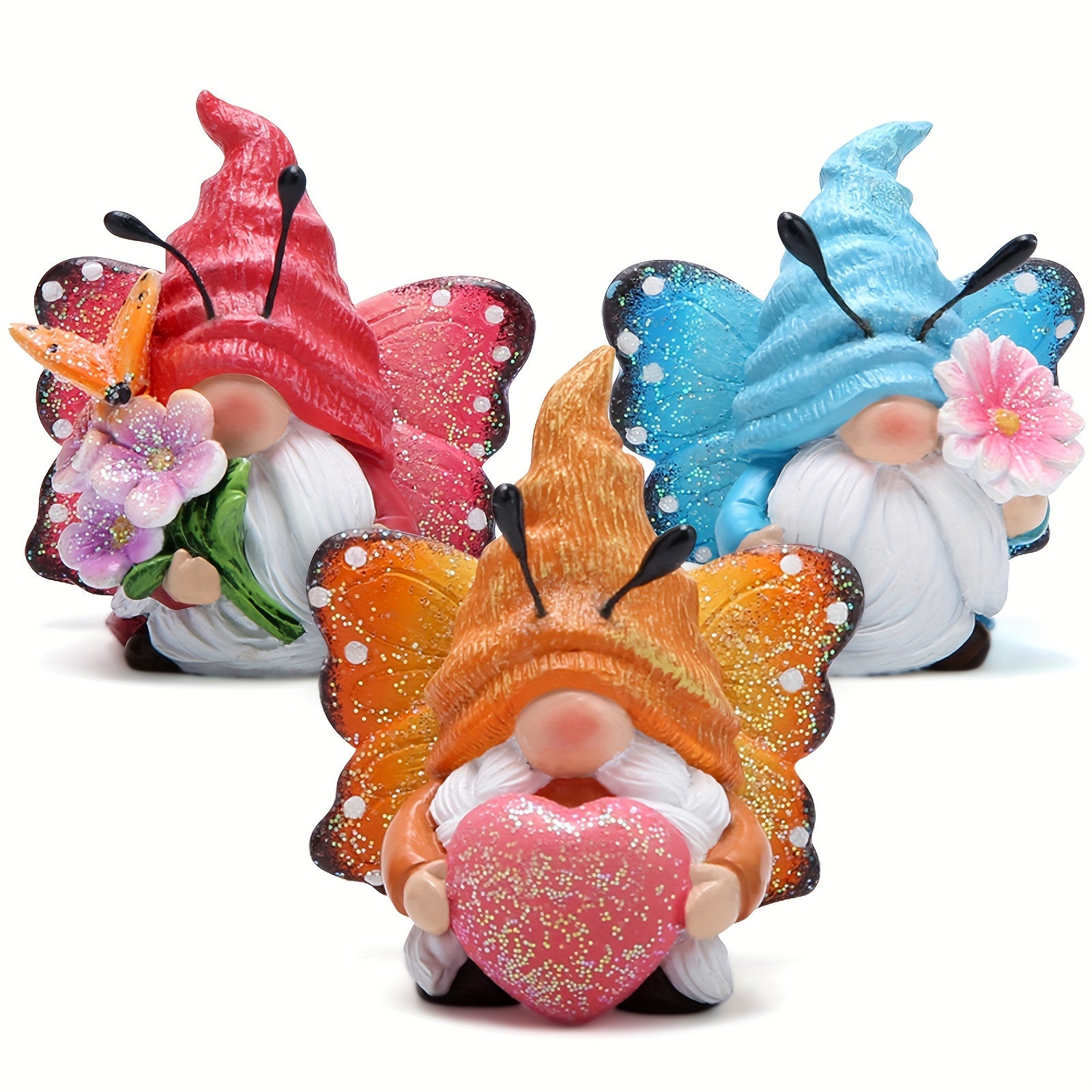 Basen Spring Butterfly Gnomes Decorations - Scandinavian Tomte Elf Figurine Ornaments - Summer Home Decor Gifts