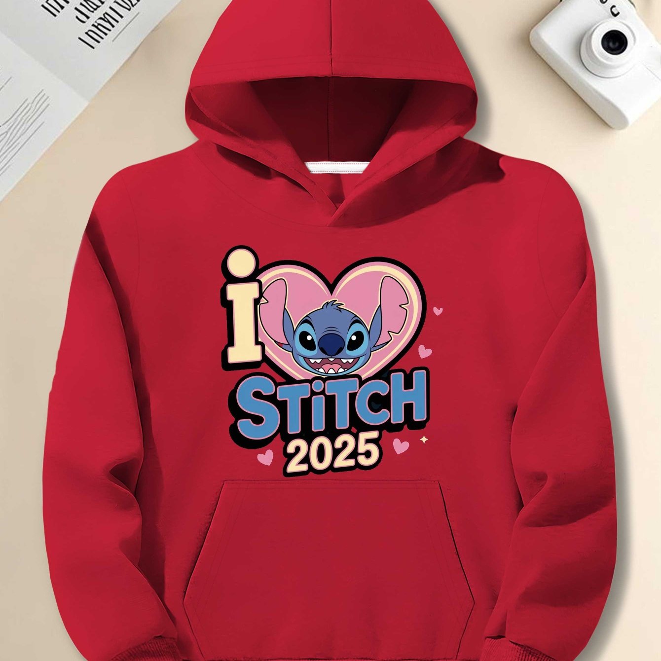 Disney Stitch Graffiti Heartshot Retro men'S casual hoodies