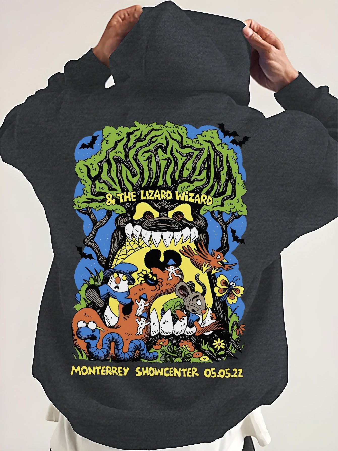 Cozy Plus Size Men's Hoodie with Cartoon Print - Soft Cotton Blend, Long Sleeve & Kangaroo Pocket | Perfect for Fall/Winter