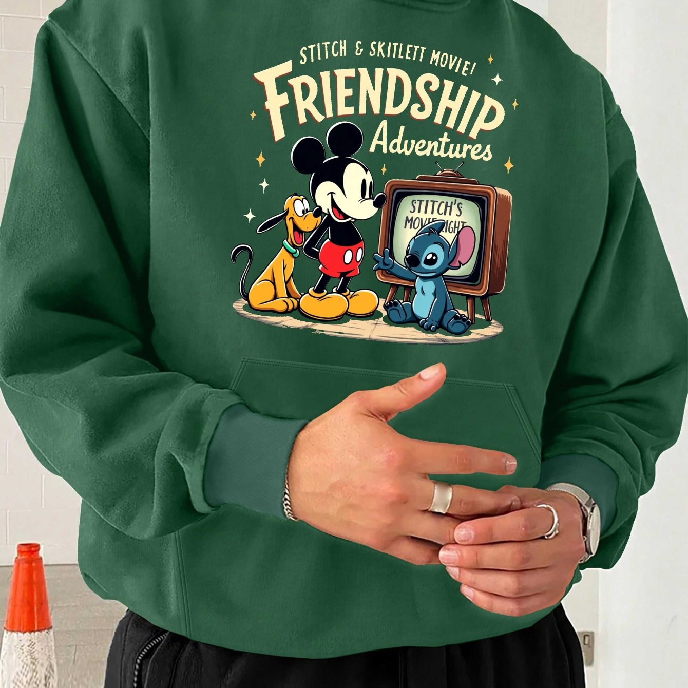 Disney stitch Men's casual hoodies