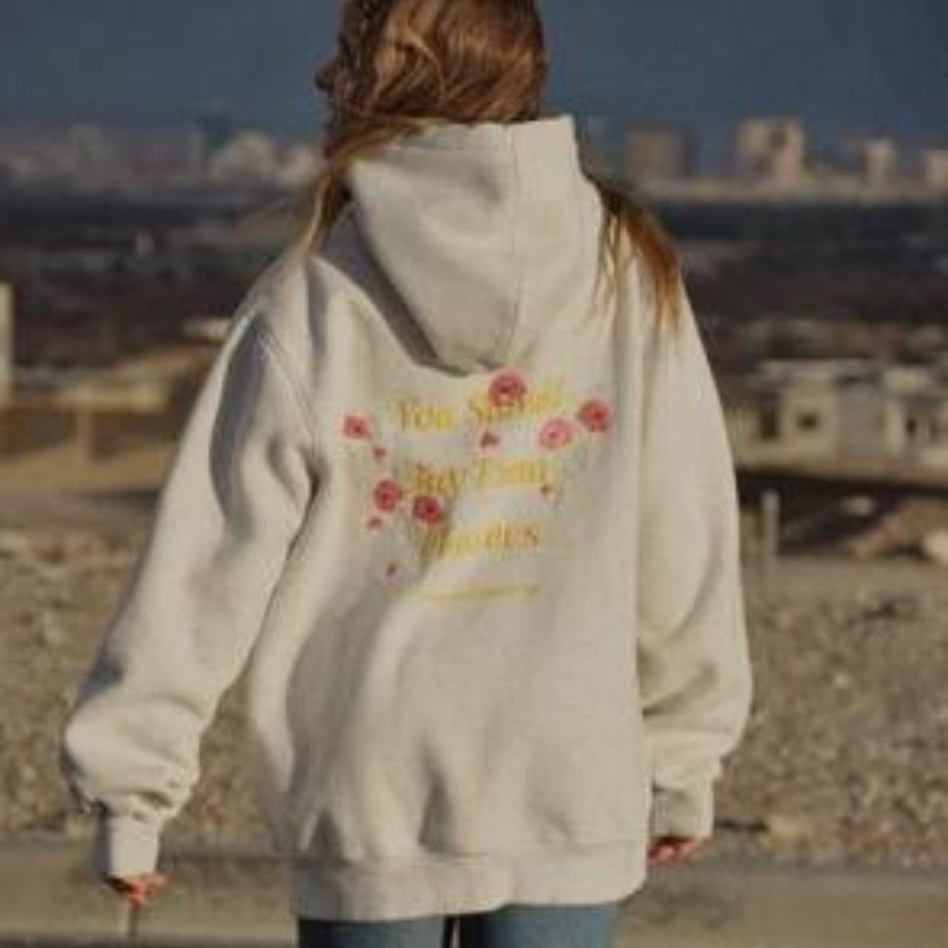 Womens Fashion Hoodies Long Sleeve Floral Letter Embroidery Loose Sweatshirts Streetwear Tops