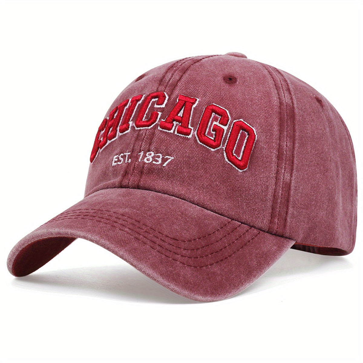 Vintage Washed Distressed Lightweight Chicago Embroidery Baseball Cap - Unisex Sun Hat For Women & Men Dad Hats
