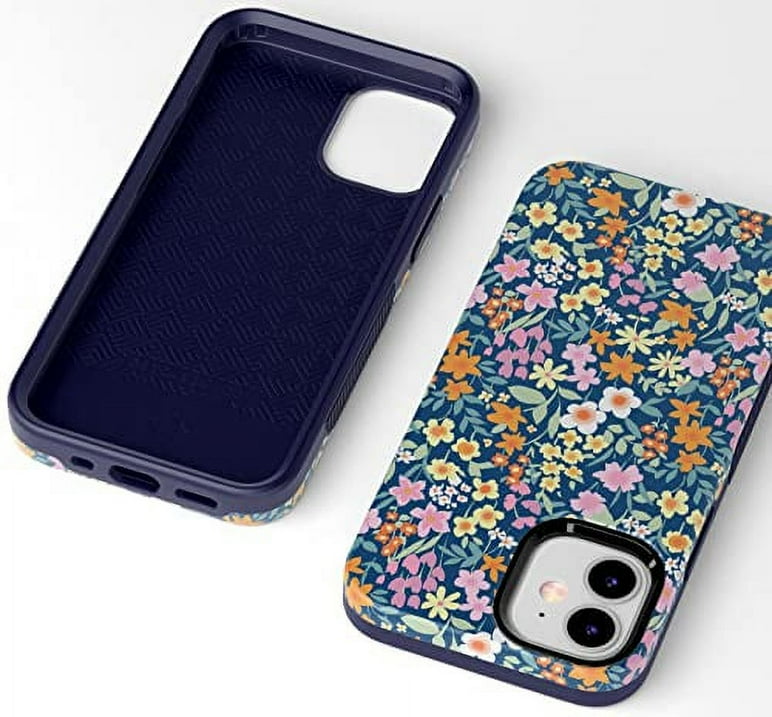 Casely iPhone Case | Compatible with MagSafe | Full Bloom | Navy Floral Case