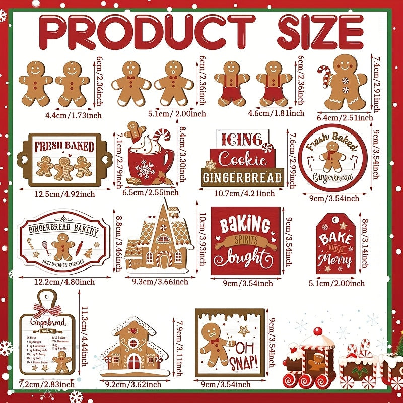 Classic Wooden Christmas Ornaments Set - Lacquered Finish, Arts Theme Decorative Tray Accents for Home & Desk, No Electricity or Batteries Required, Ideal for Christmas, Hanukkah, Easter, Thanksgiving, St. Patrick'S Day