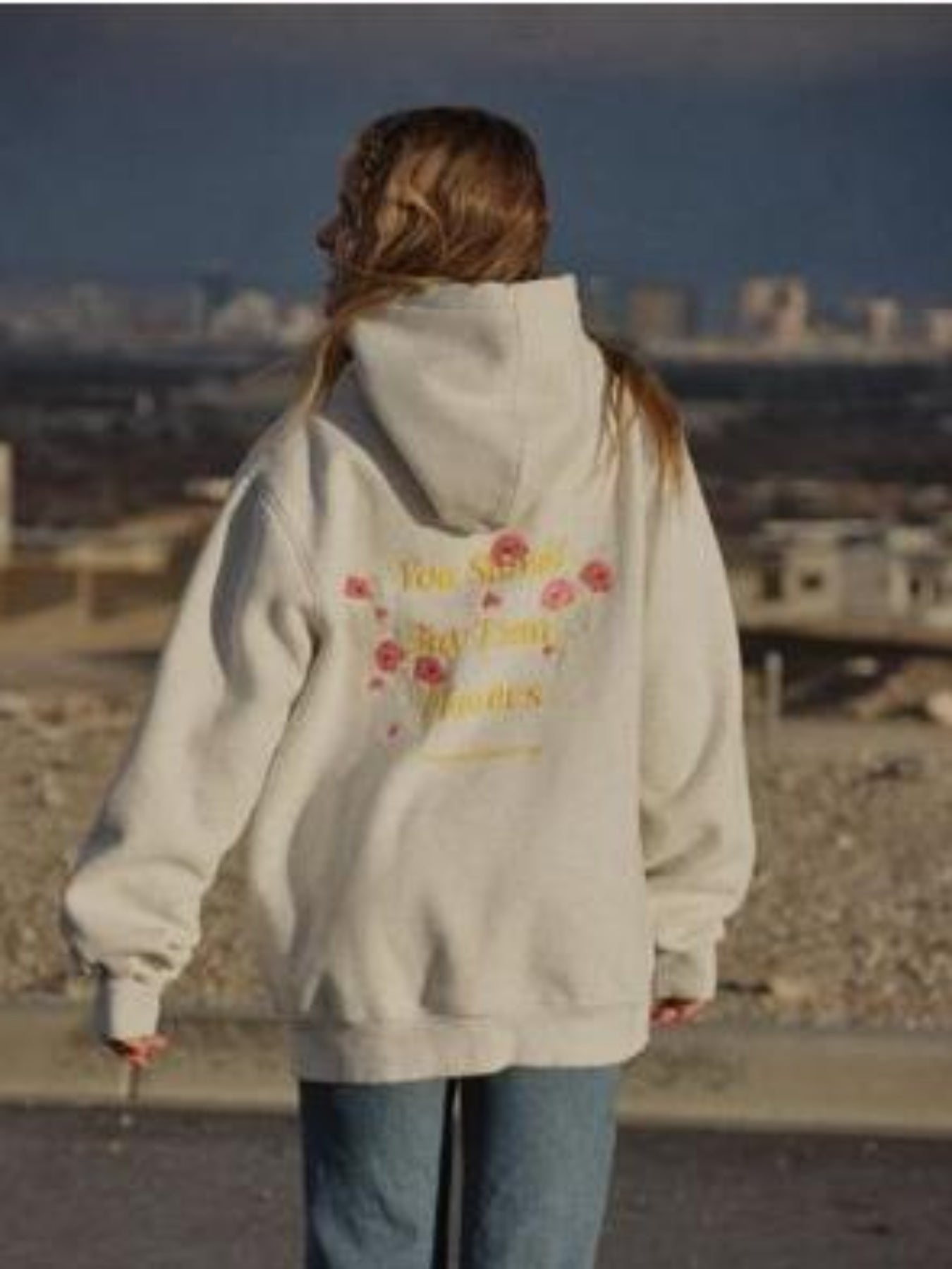 Womens Fashion Hoodies Long Sleeve Floral Letter Embroidery Loose Sweatshirts Streetwear Tops
