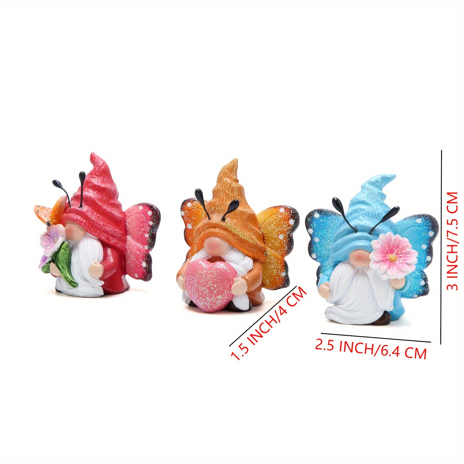Basen Spring Butterfly Gnomes Decorations - Scandinavian Tomte Elf Figurine Ornaments - Summer Home Decor Gifts