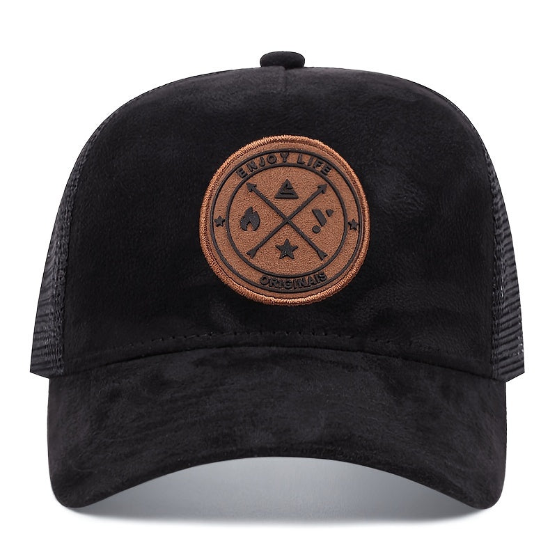 Men's Outdoor Sports Baseball Cap - Breathable, Adjustable Trucker Hat with Logo, Mesh Back, Multiple Colors