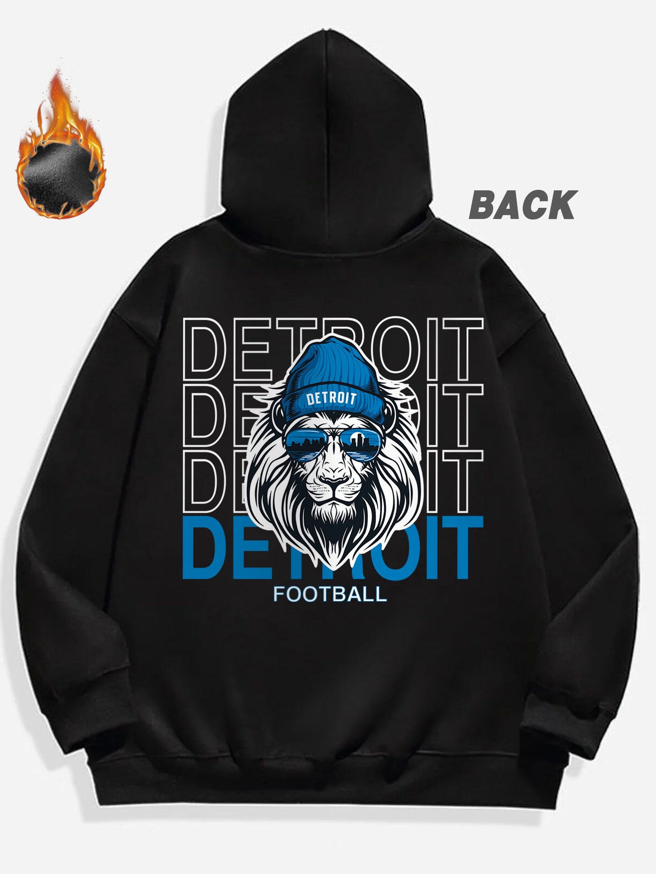 Detroit Football Hoodie, Gifts For Men Featuring A Bold Detroit Football Design. Perfect For Detroit Football Enthusiasts, This Casual Hoodie Is Stylish, Thickened For Warmth, And Ideal For Autumn And Winter. Unisex Fit With