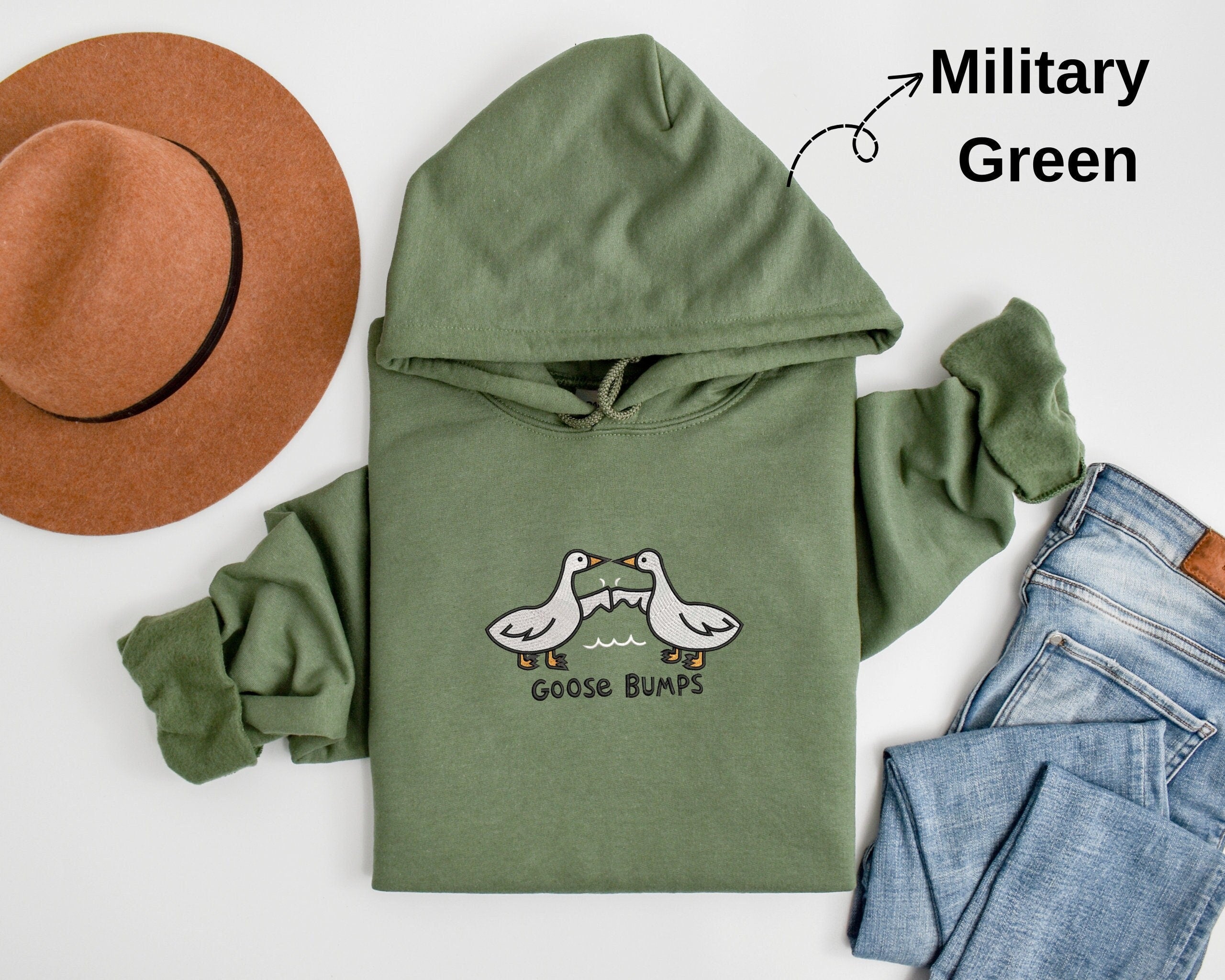 Embroidered Goose Bumps Hoodie, Goose Bumps Hoodies, Goose Bumps Shirt, Cozy Hoodies, Unisex Goose Hooded Sweatshirt, Mother's Day Gift