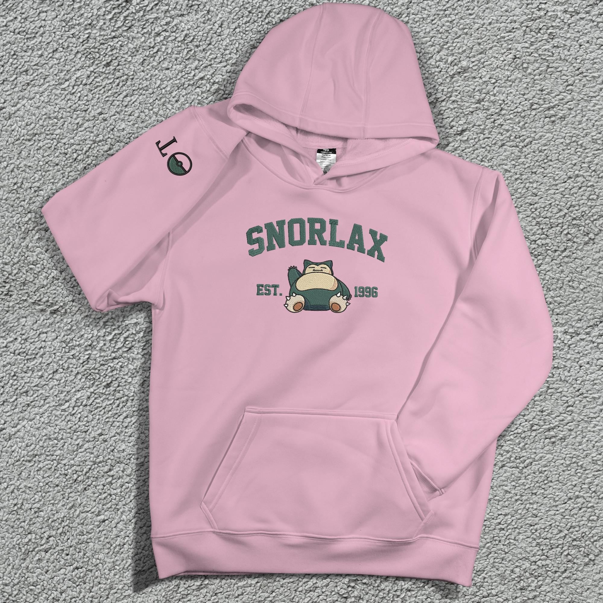 Personalized Snorlax Embroidered Sweatshirt Custom Snorlax Hoodie Crewneck Sweatshirt Custom Name Shirt Gifts