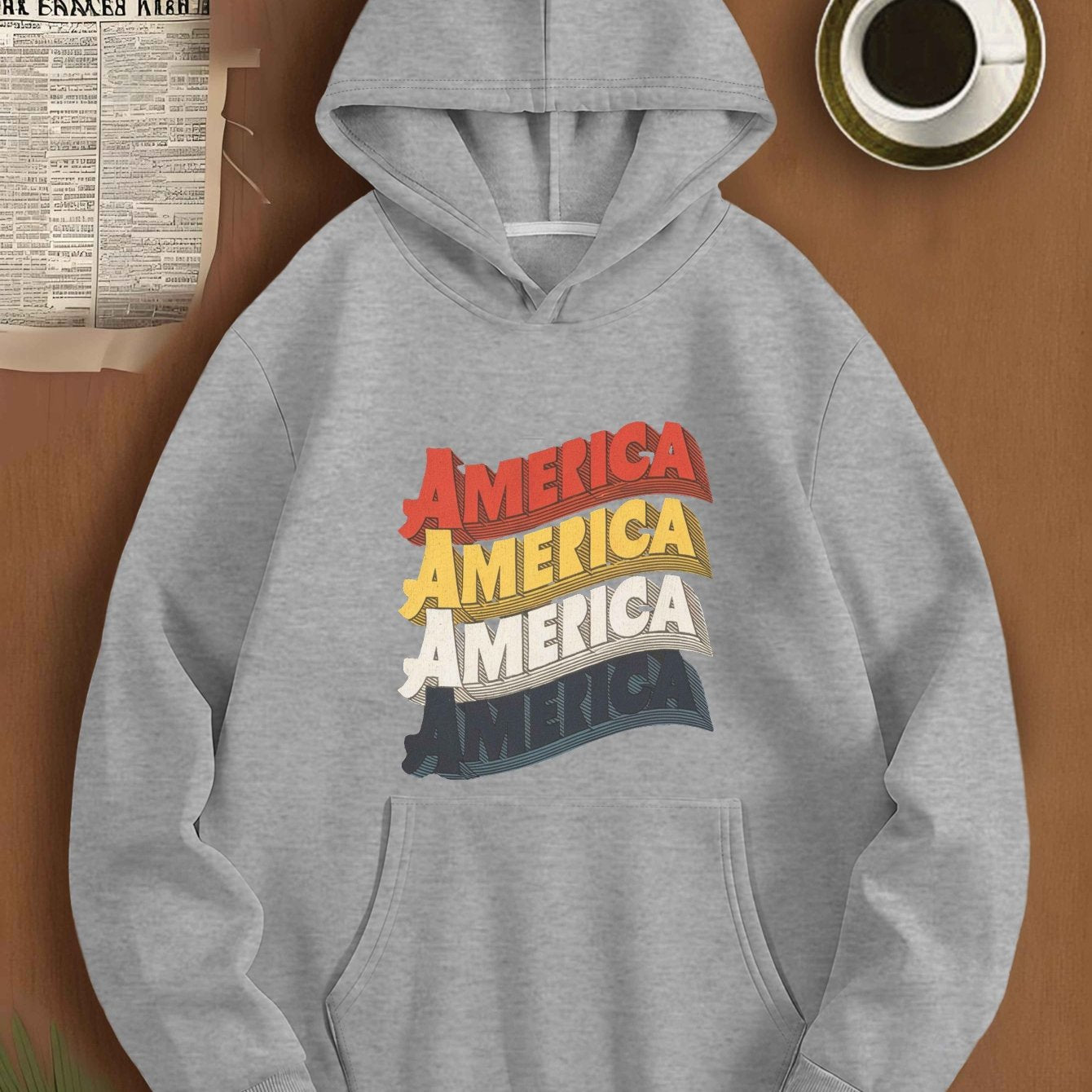 retro AMERICA Men's casual hoodies