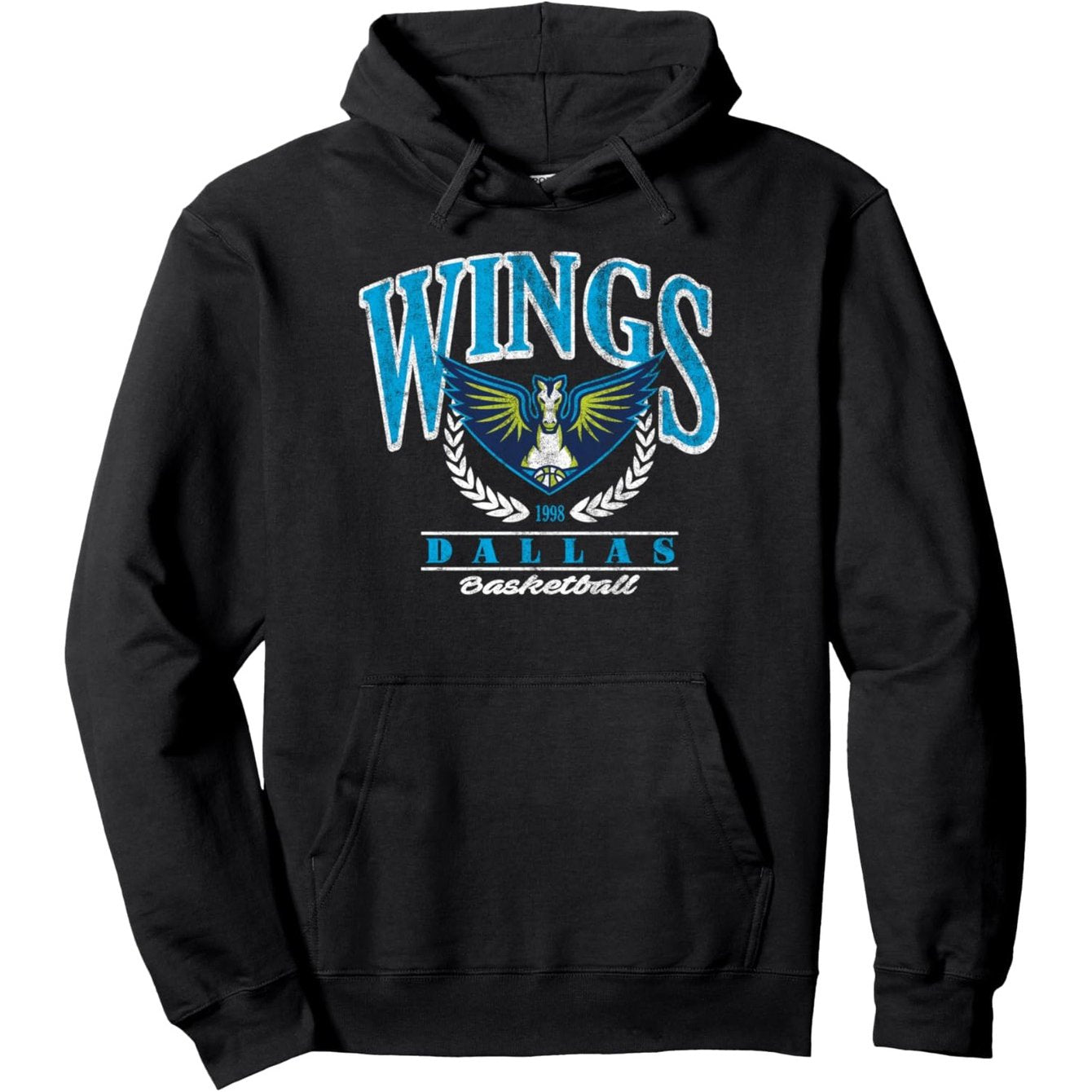 WNBA Dallas Wings Pullover Hoodie - Cotton Blend, Lightweight, Knit Fabric, Machine Washable, Casual Style for Spring/Autumn