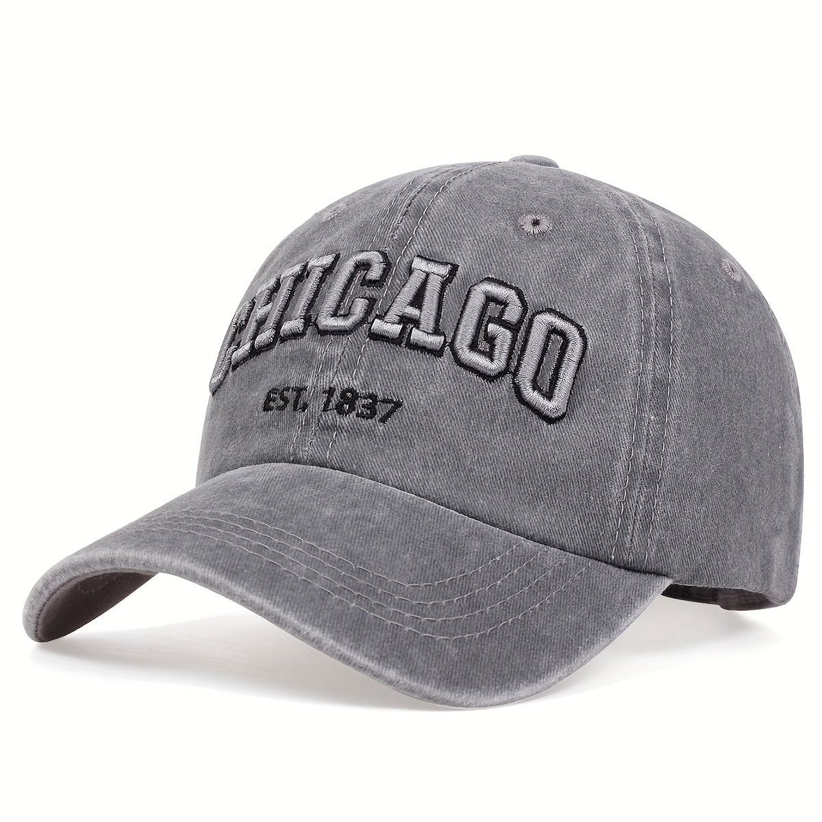 Vintage Washed Distressed Lightweight Chicago Embroidery Baseball Cap - Unisex Sun Hat For Women & Men Dad Hats