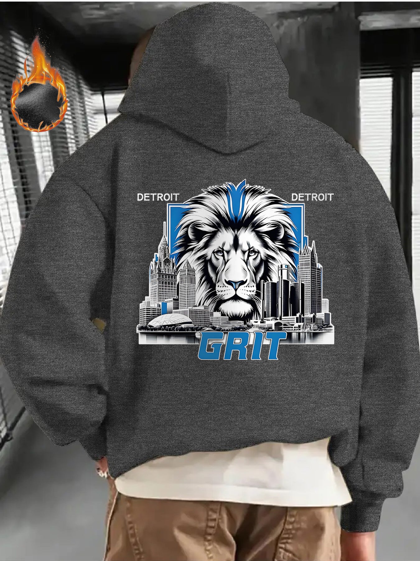 Mens Gifts, Mens Winter Clothes, Sweatshirts for Men, Detroit Football Game Day Outfit, Design Using The Detroit Football Logo, This Casual Hoodie Is Perfect for Football Enthusiasts, Offering Thick Warmth Ideal for Winter We