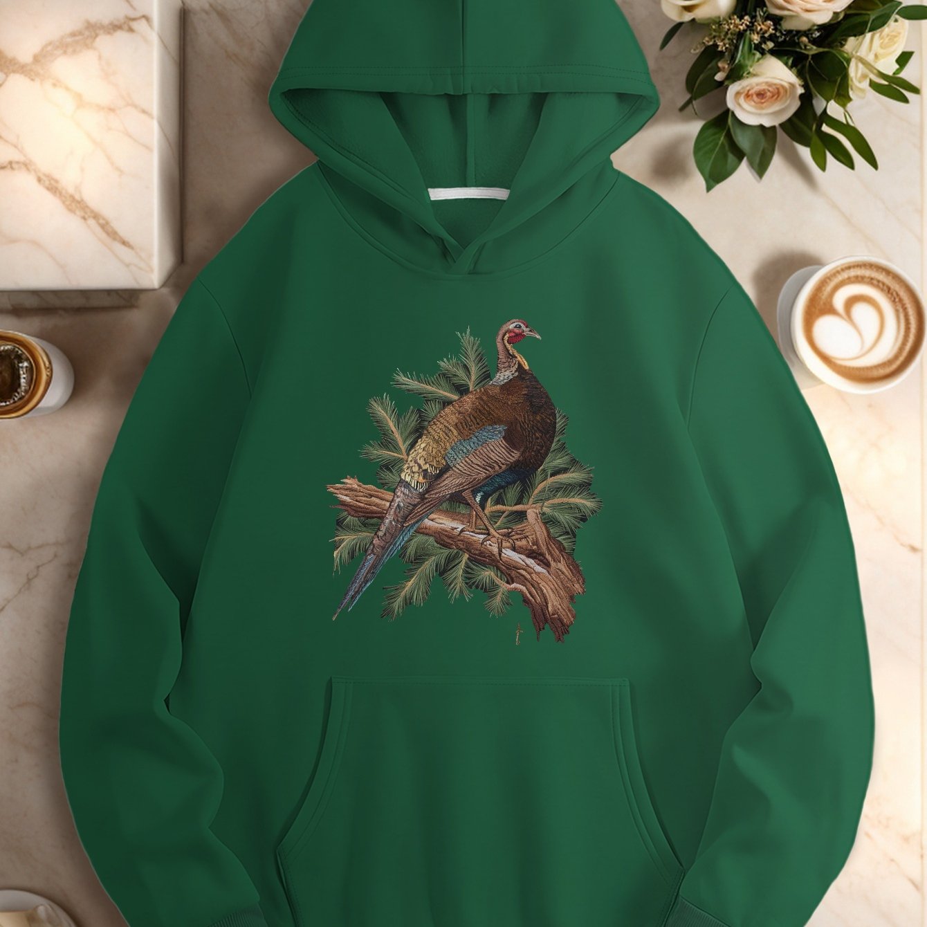 Teediy Embroidery Embroidered Pheasant on Branch Teediy Women'S Hoodies