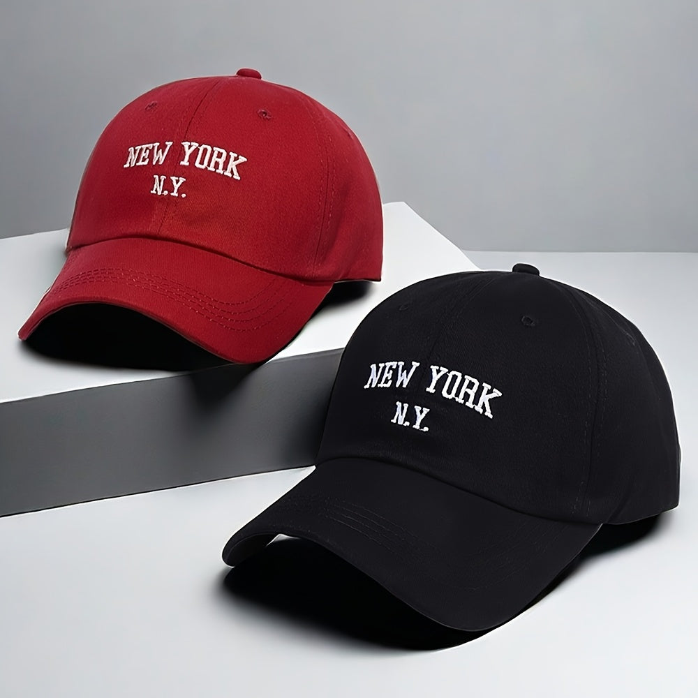 2pcs Fashionable Letter Embroidered Baseball Caps For Men and Women, Spring and Summer Outdoor Sun Protection Hats
