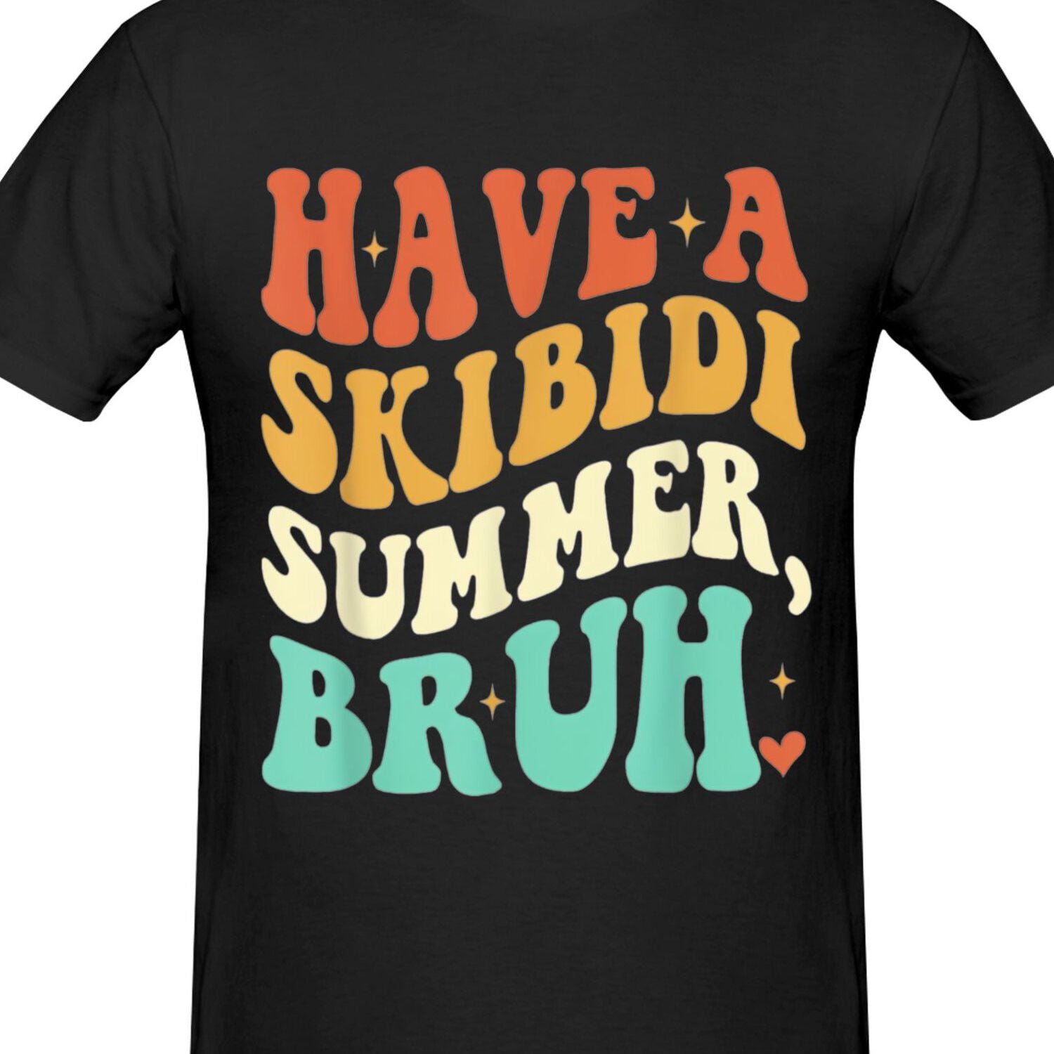 Skibidi Summer Bruh Graphic T-Shirt - Black Tee with HAVE A SKIBIDI SUMMER, Bold Typography Streetwear - Loose Fit Shirt for Men & Women - Beach, Parties, Everyday Casual Outfits - All-Season Comfort, Beach T Shirt, Party Att