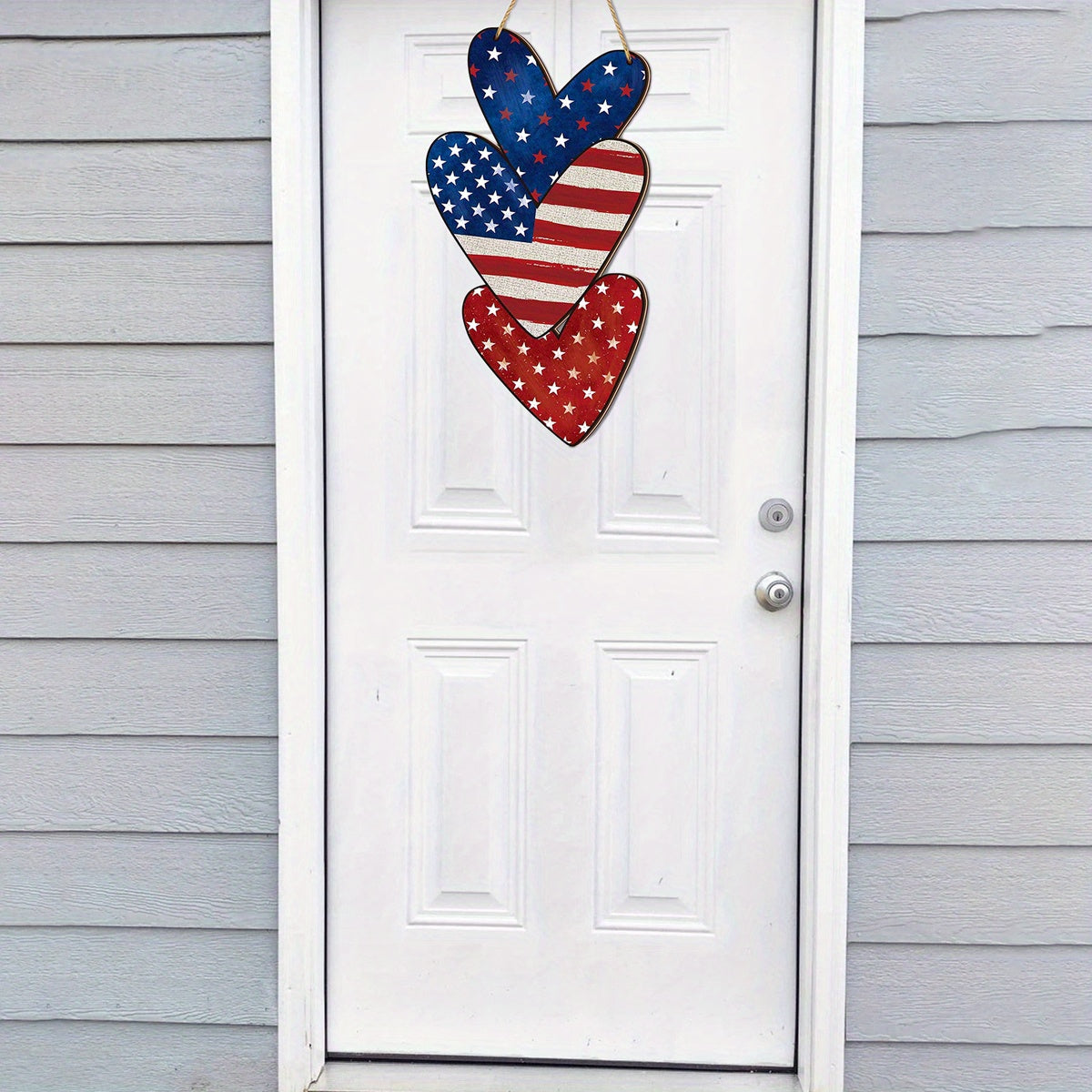 Patriotic Heart-Shaped Wooden Wall Decor - American Flag Design for July 4th, Father'S Day, Independence Day & Graduation Season - Versatile Hanging Ornament for Farmhouse Galler