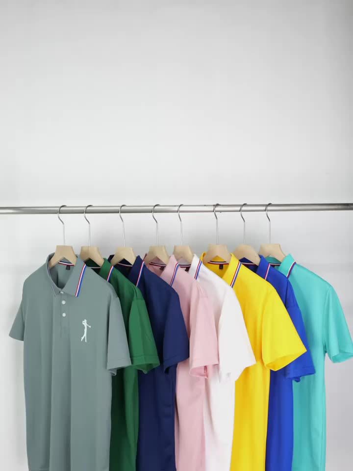 Men's Lightweight Breathable Golf Shirt - Casual Summer Short Sleeve with Collar, Orange Geometric Print, Machine Washable, Perfect for Golf and Business Casual Wear, Contrast Stripe Detailing