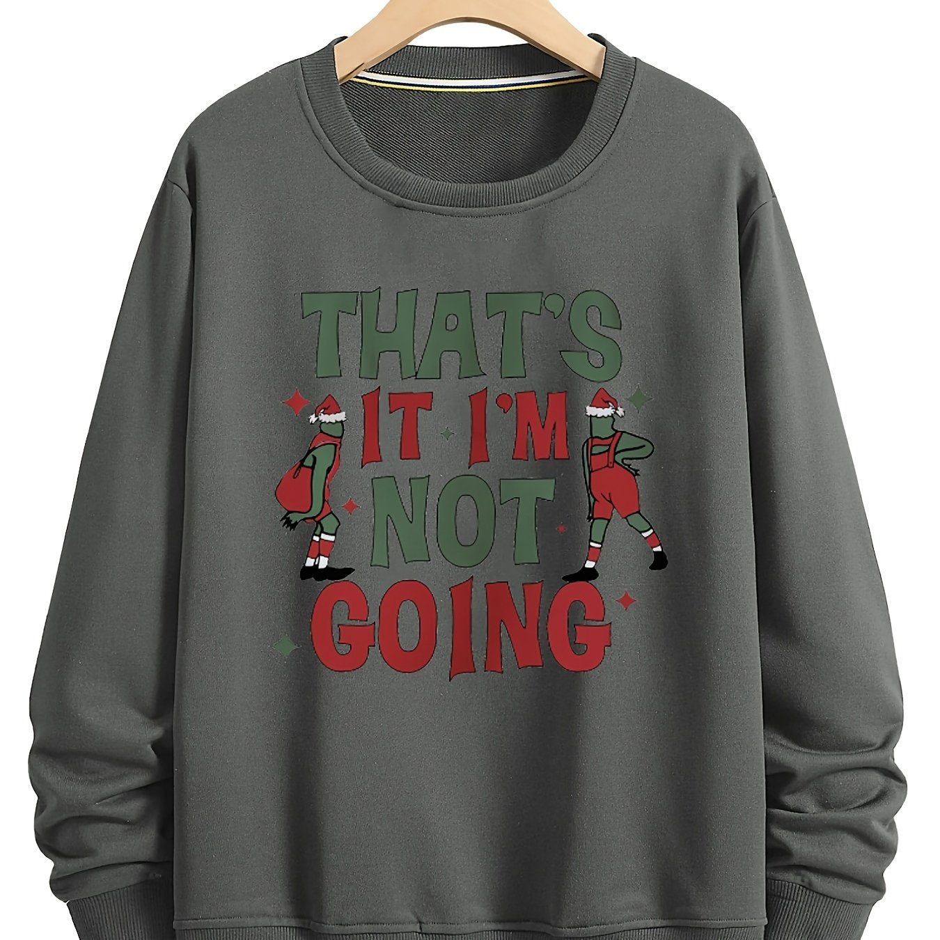 Christmas Vintage Fashion Men's Comfort Sweatshirts - Round Neck Long Sleeve Athleisure Sports Tops - Holiday Gifts