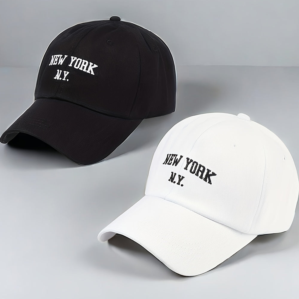 2pcs Fashionable Letter Embroidered Baseball Caps For Men and Women, Spring and Summer Outdoor Sun Protection Hats