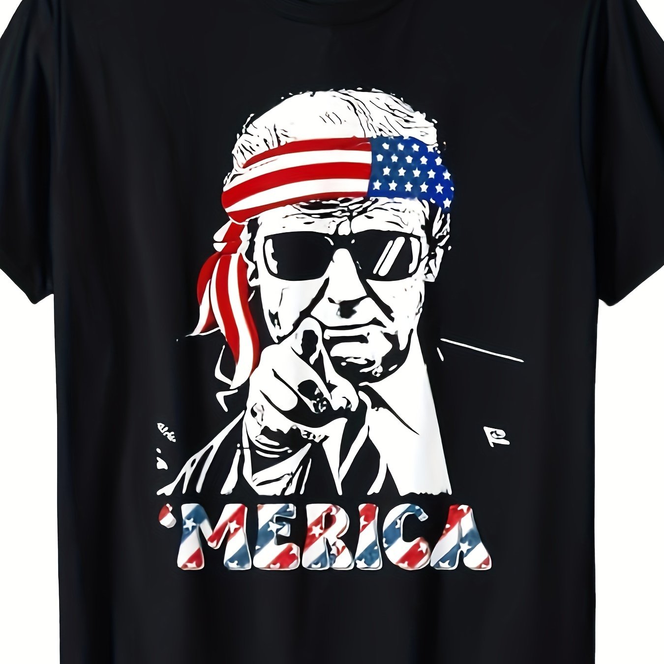 MERICA Trumpp Happy 4th of July American Flag T-Shirt