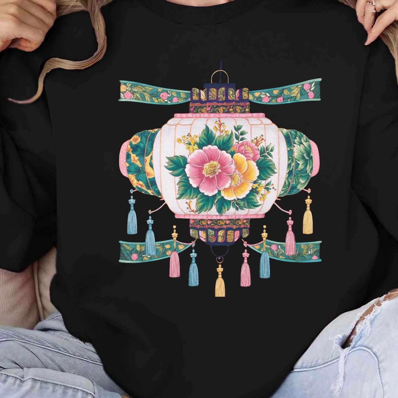 Teediy Floral Embroidered Lantern Women'S Sweatshirts