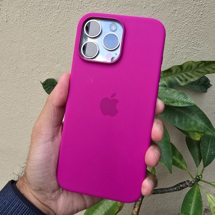 Luxury Original Silicone Apple Fuchsia for Phone case 16 14 15 13 12 Pro Max Official Cases Full Cover